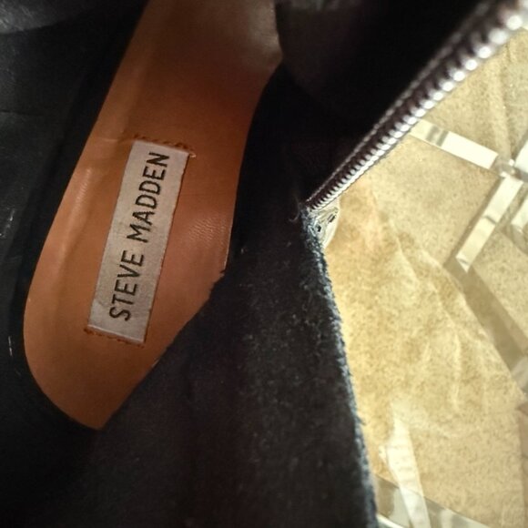 Steve Madden Black Peep-Toe Booties – Size 8M - Picture 7 of 7